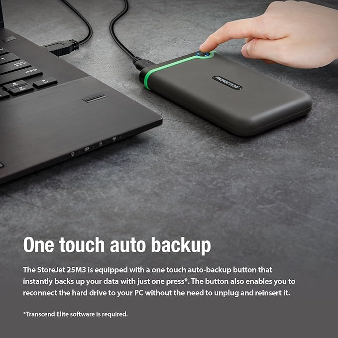 Transcend 2TB USB 3.1 Gen 1 StoreJet 25M3S SJ25M3S Rugged External Hard Drive - Image 9