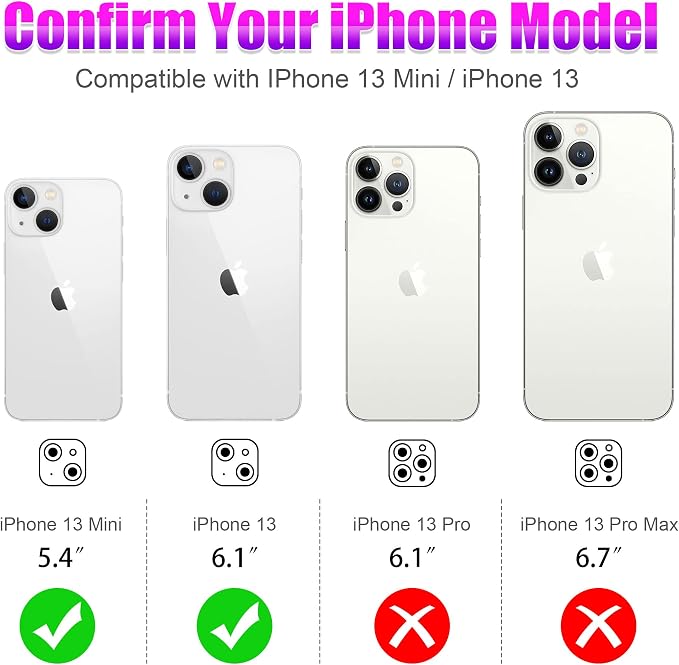 AGVEE 3+3 6 Pack for iPhone 13 6.1 inch / 13 Mini 5.4 inch Camera Lens Protector - Image 2