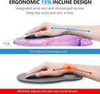 Mouse Pad Wrist Support, Laokiiy 2 in1 Keyboard Wrist Rest+ Ergonomic Mouse Pad - Image 2