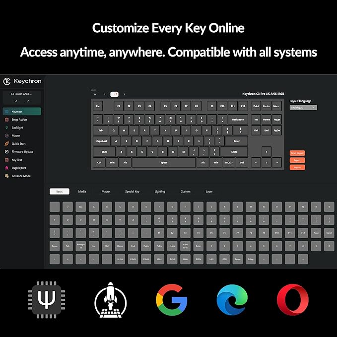 Keychron C3 Pro TKL 80% Wired Mechanical Keyboard, 8K Polling Rate, QMK/VIA - Image 7