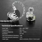 BASN BmasterX in Ear Audio Monitor, Hybrid 6 Drivers IEM Earphones - Image 4