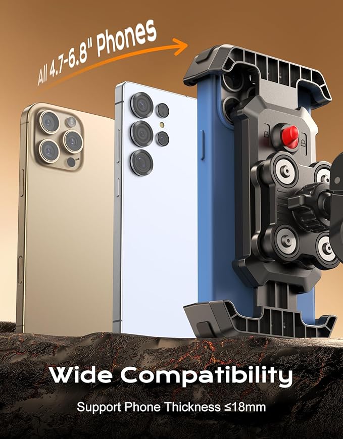 Bike Phone Holder, Super Stable Motorcycle Phone Mount, 360° Rotation & Quick - Image 4