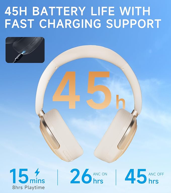 Atom Max - Hybrid Active Noise Cancelling Headphones, Hi-Res Audio, Wireless - Image 6