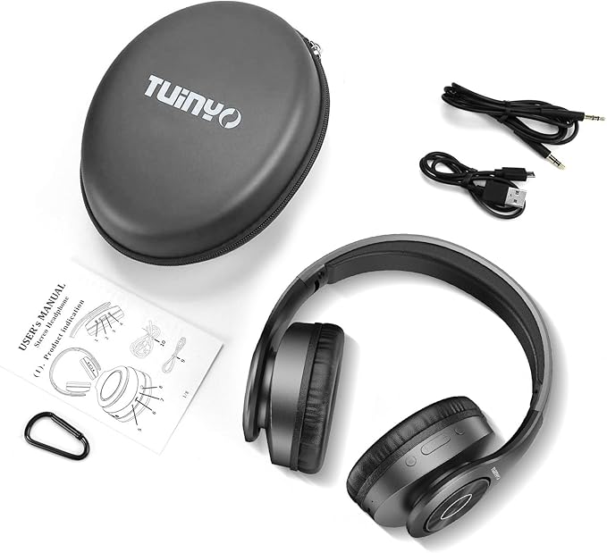 TUINYO Bluetooth Headphones, Over Ear Stereo Wireless Headset 40H Playtime - Image 6