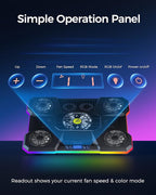 ChillCore Laptop Cooling Pad, RGB Lights Laptop Cooler 9 Fans - Image 4