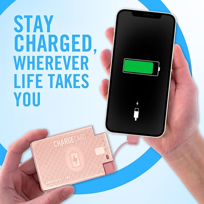 AquaVault ChargeCard – Ultra Slim Emergency Power Bank – Fits in Wallet – USB-C - Image 7