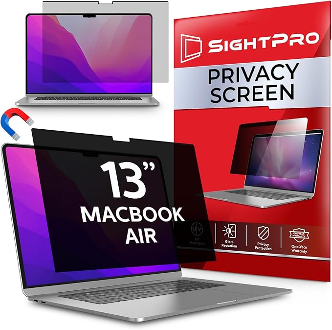 Magnetic Privacy Screen for MacBook Air 13 Inch Removable Laptop Privacy Filter by SightPro