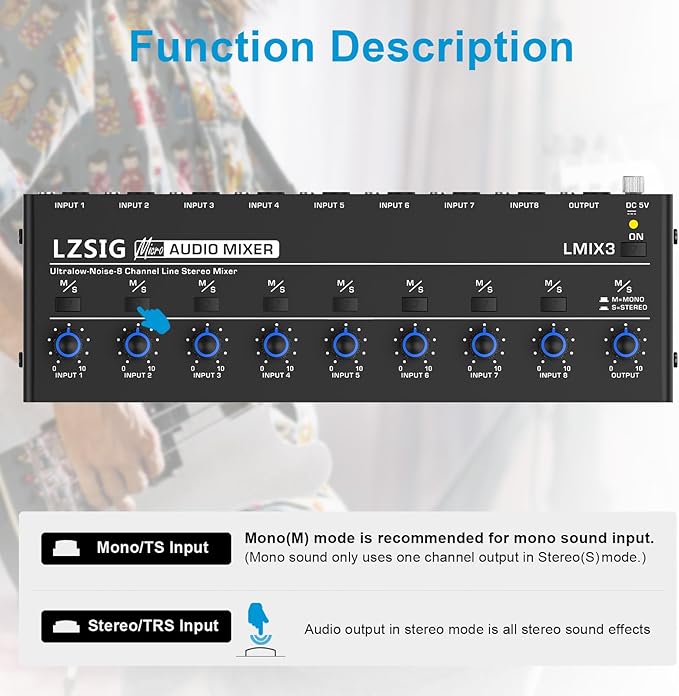 LZSIG Audio Mixer, Stereo Line Mixer - Image 4