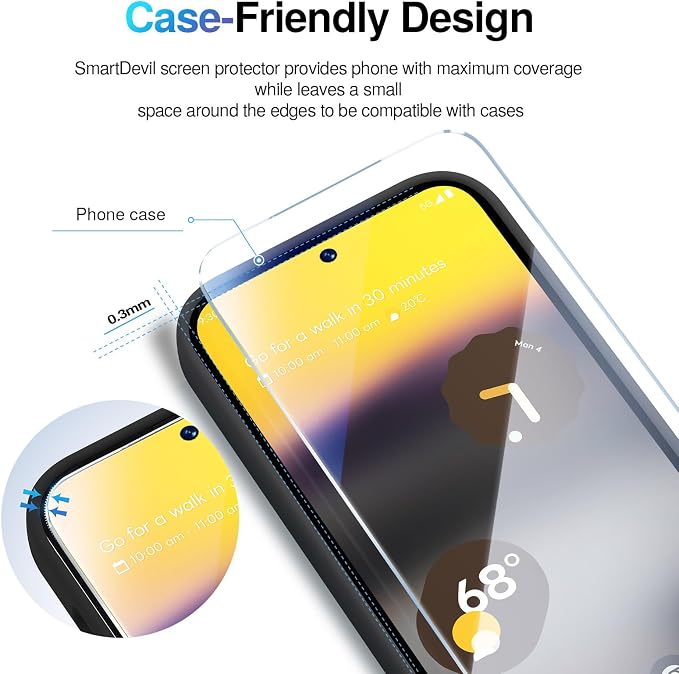 SMARTDEVIL [3+3 Pack for Google Pixel 6 Screen Protector - Image 8
