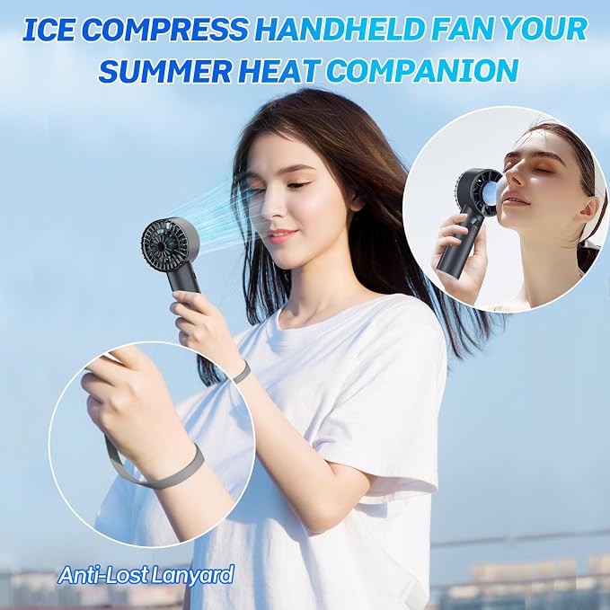 2025 Portable Handheld Ice Fan, Turbo Cooling Fans, 100 Gear Hurricane Wind - Image 7