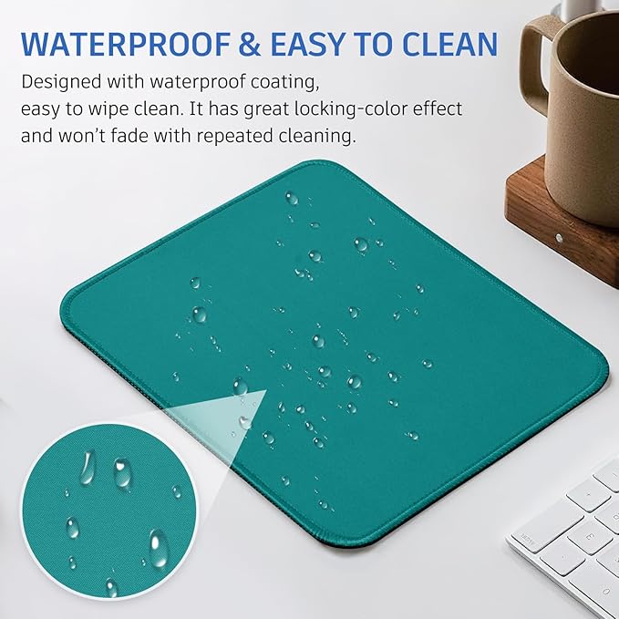 Green Mouse Pad, 10.2 x 8.2Inch, Non-Slip Waterproof Rubber - Image 6