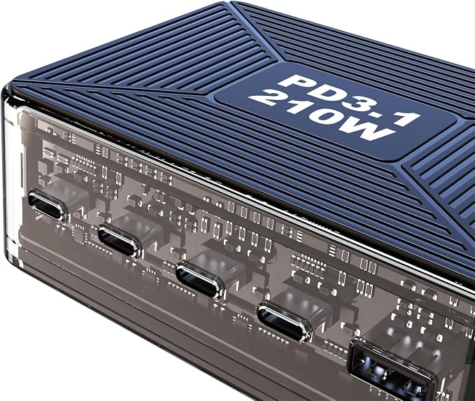 210W USB C Charger, Graaci GaN 5-Port PD3.1 140W 100W PPS Fast Charging Station - Image 8