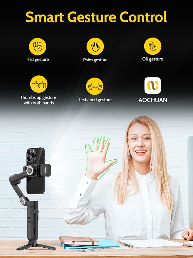Handheld Gimbal Stabilizer for iPhone 15/14 Android Phone 3-axis Phone - Image 4