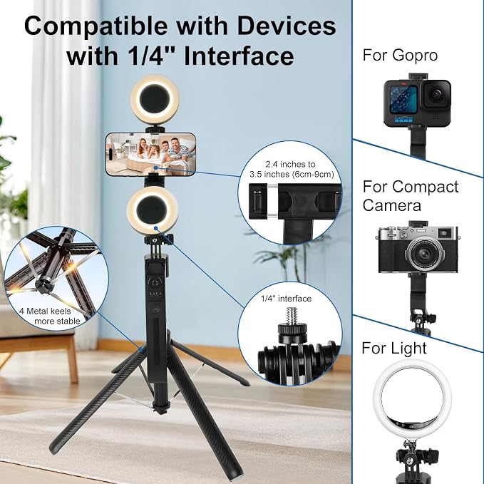 70.9" Auto Face Tracking Tripod 360° Rotation - Image 5