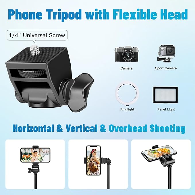 Victiv 70" Phone Tripod, Camera Stand Tripod - Image 3