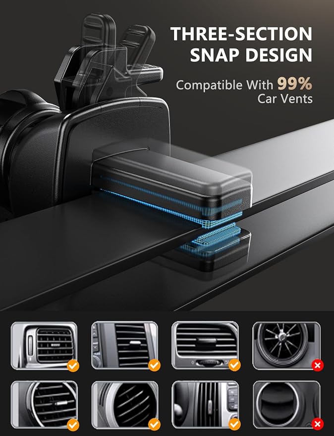 Wireless Car Charger, JOYMASS 15W Fast Charging Auto Clamping Car Charger Cell - Image 5