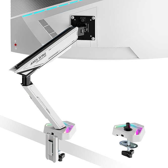 ARES WING RGB Single Monitor Arm Desk Mount by ARESWING
