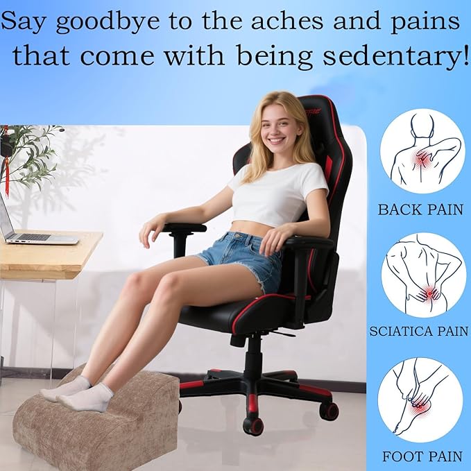Foot Rest for Under Desk at Work.Multifunctional 3-Tier Foot Stool, - Image 4