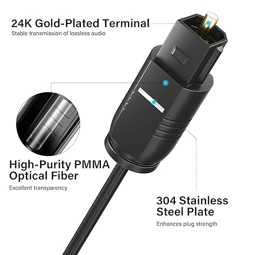 Adoreen Ultra-Thin Slim Digital Optical Audio Cable 30FT, Fiber Optic SPDIF - Image 3