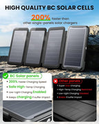 SOARAISE Wireless Solar Power Bank, 25000mAh Solar Charger - Image 2
