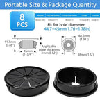 8 Pcs Cable Grommet, Snap Bushing 1-3/4" Mounting Diameter, Flexible - Image 9