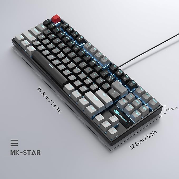 MageGee 75% Mechanical Gaming Keyboard, LED Blue Backlit, 87 Keys Compact TKL - Image 9