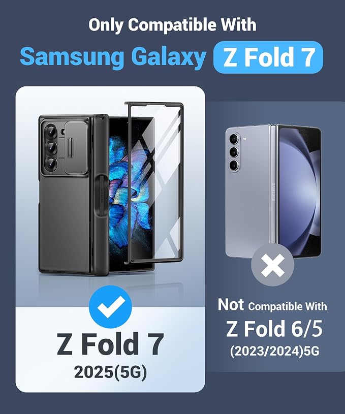 BERFY for Z Fold 7 Case with 9H Tempered Screen Protector, Military Grade - Image 8