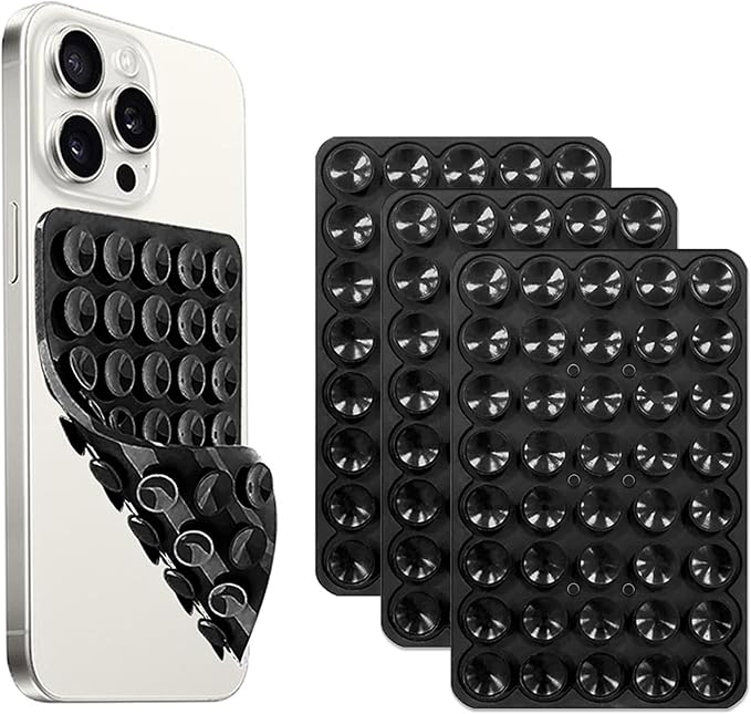 3 Pack Double Sided Silicone Suction Cup Phone Case Mount, Hands-Free Silicon by NTidea