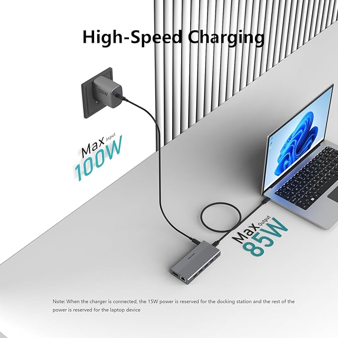 13-in-1 USB C Docking Station: Triple 4K Display, 100W Power Delivery, 5Gbps - Image 5