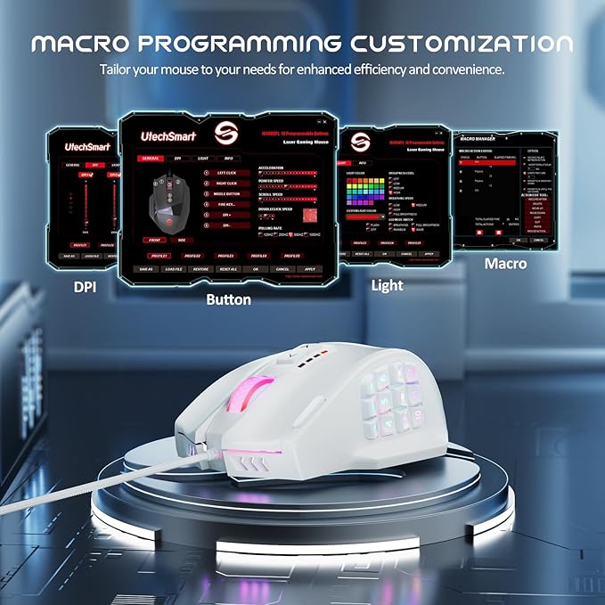 UtechSmart Venus Gaming Mouse RGB Wired, 16400 DPI High Precision Laser - Image 6
