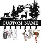 Personalized Deer Key Holder Wall Mount, Custom Metal Key Rack Key Holder by Syneiro