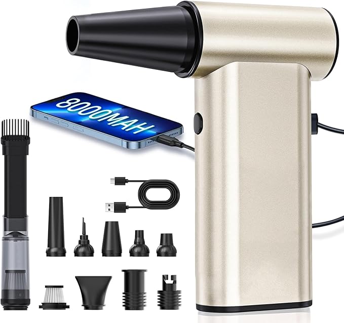 Compressed Air Duster, 300000RPM Electric Air Dusters Mini Blower Jet Turbo Fan by Rckskaya