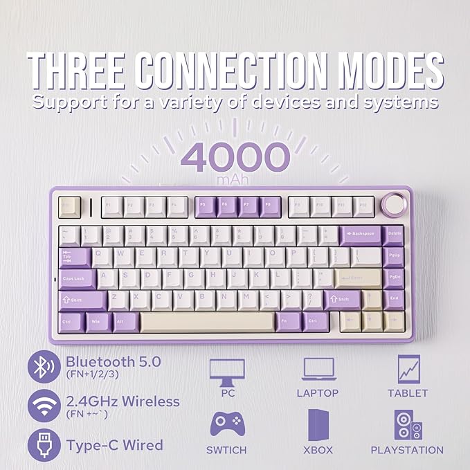 EPOMAKER x Aula F75 Gasket Mechanical Keyboard, 75% Wireless Hot Swappable - Image 3
