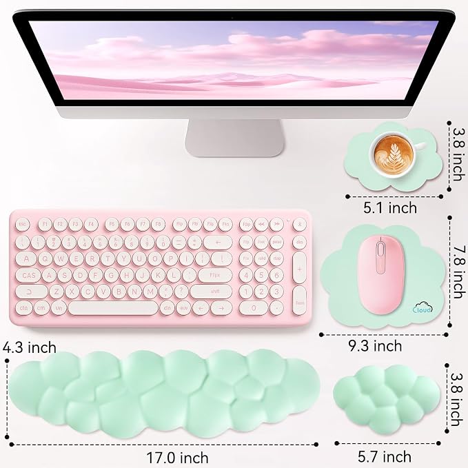 Cloud Wrist Rest for Computer Keyboard, 4-in-1 Memory Foam Leather Cloud - Image 7