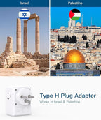 2 Pack Israel Power Adapter, One Beat Israel Travel Plug Adapter - Image 2