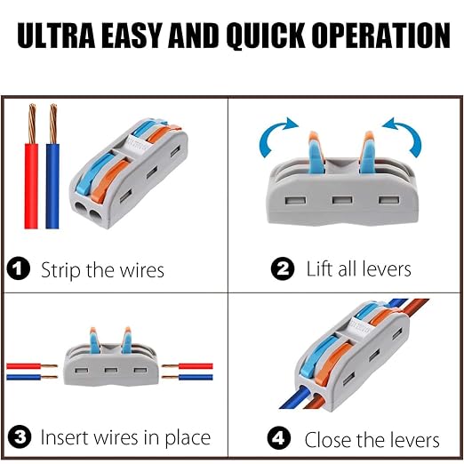 25PCS Lever Wire Connectors, Quick Wiring Cable Connectors, Compact Push-in - Image 4