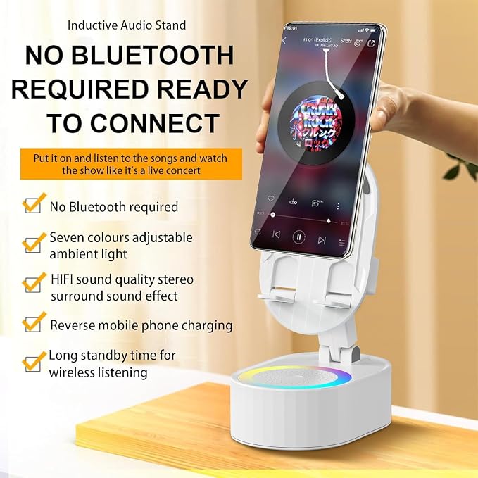 Wireless Induction Audio Bluetooth Speaker 5in1 Phone Holder Emergency - Image 2