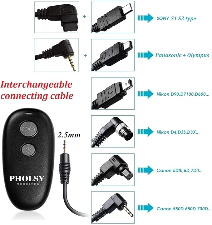 PHOLSY Wireless Shutter Release Camera Remote Compatible - Image 7