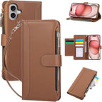 Compatible with iPhone 16 Wallet Phone Case-PU Leather Magnetic Flip Cover with by KYFSJPT