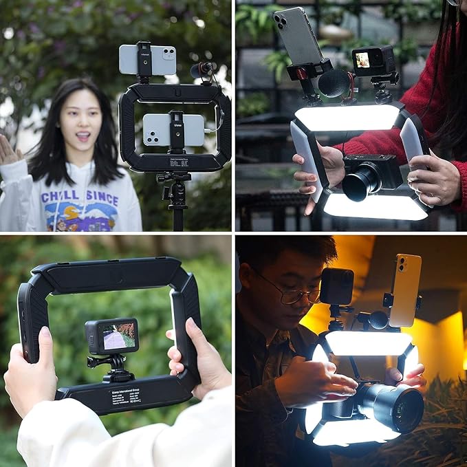 Smartphone Video Rig PICTRON U200 Handheld LED Ring Light Selfie Light Phone - Image 6