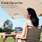iNeibo 10000mAh Portable Clip on Fan, 90° Oscillating Fan, 8 Inch Rechargeable - Image 7