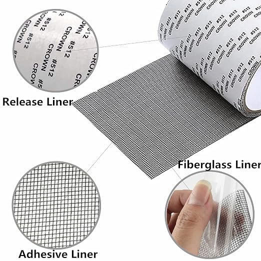Extra Wide 4” X 197” Window Screen Repair Tape Kit, Strong Adhesive Fiberglass - Image 3