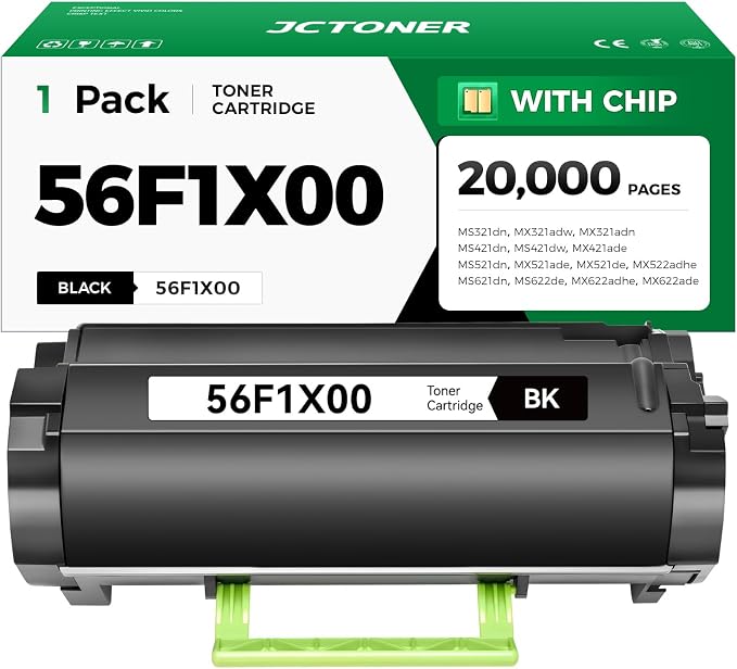 56F1X00 Black Extra High Yield Toner Cartridge Compatible by JCTONER