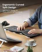 ProtoArc Backlit Bluetooth Ergonomic Keyboard, EK01 Plus Full Size Wireless - Image 4