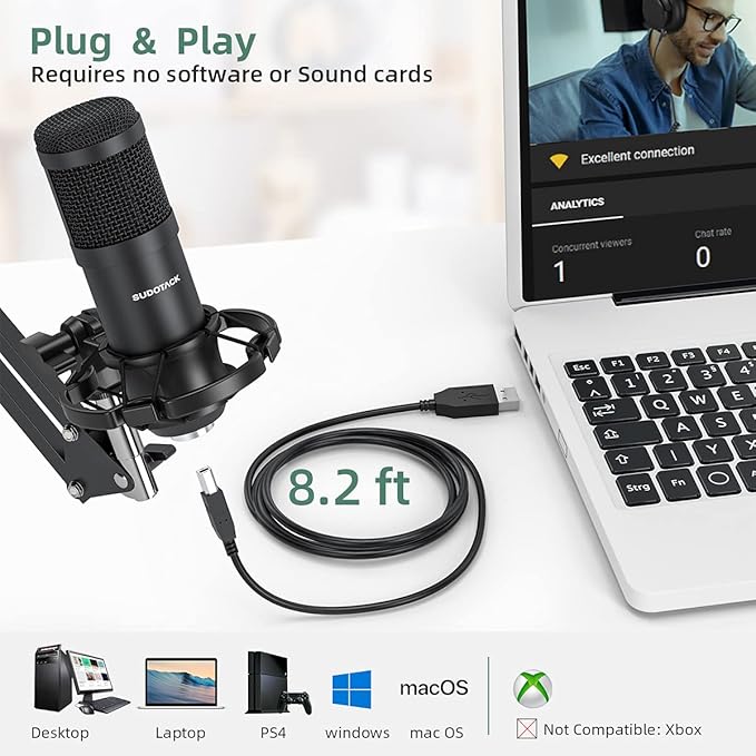 SUDOTACK USB Condenser Podcast Microphone - Image 5