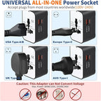 Travel Adapter Fast Charge, GaN Worldwide All in One Universal Travel Adapter - Image 4