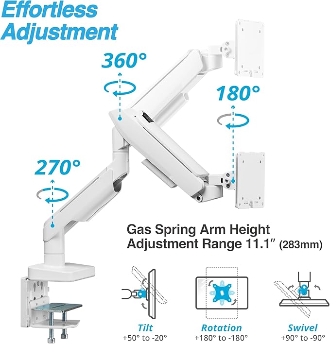 AVLT RGB Lights Single 17”-49” Gaming Monitor Arm Desk Mount, Fits One - Image 5