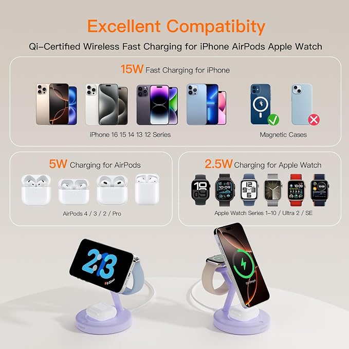 2025 3 in 1 Charging Station for Apple iPhone AirPods Watch - Image 8