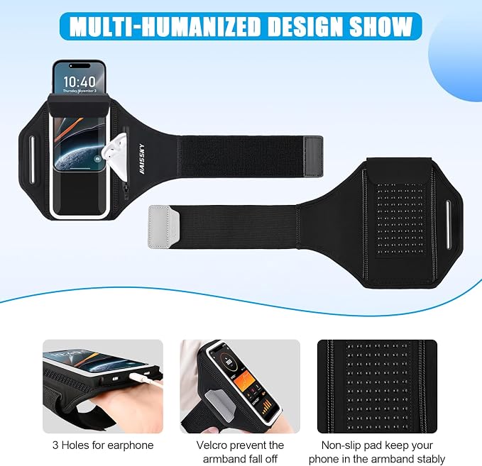 Running Phone Armband with Earphone Holder - Image 6