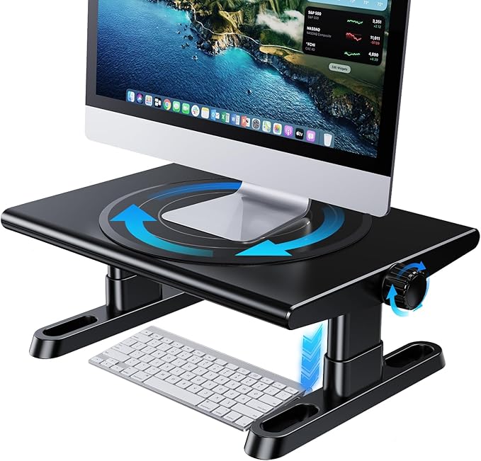 Monitor Stand Riser for Desk, 360°Rotation Freely Height Adjustable by Knob by Unknown